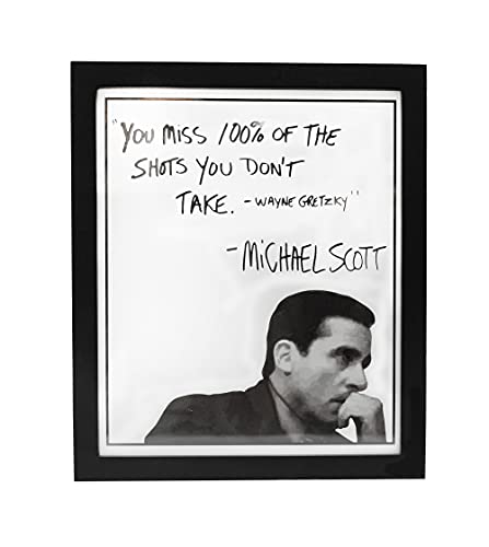 Michael Scott The Office Motivational Quote Frame Wall Art Decor 8x10 The Office Gift - You Miss 100% Of The Shots You Dont Take - The Office Merchandise - The office Wall Decor for Home and Office Michael Scott The Office Motivational Quote Frame Wall Art Decor 8x10 The Office Gift - You Miss 100% Of The Shots You Dont Take - The Office Merchandise - The office Wall Decor for Home and Office