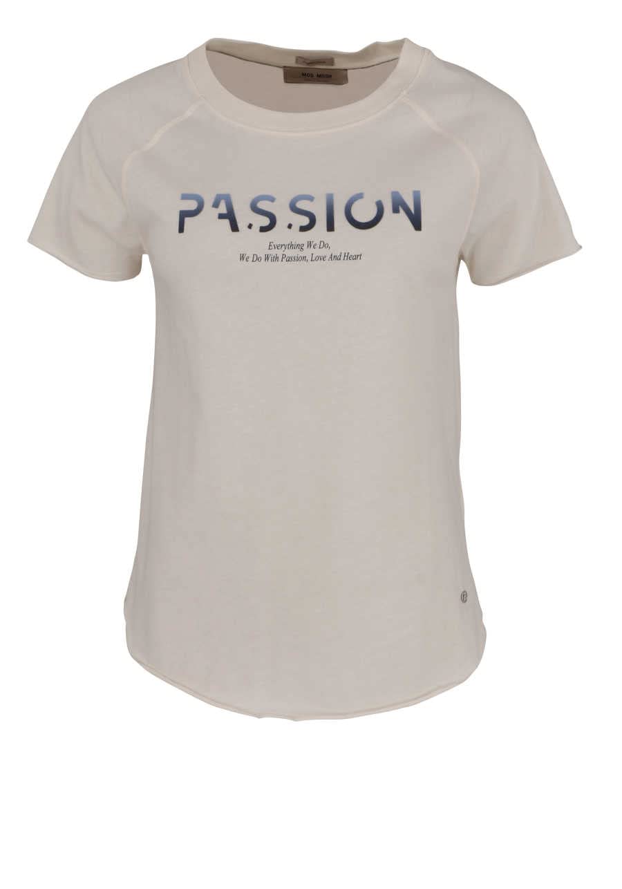 Mos Mosh Damen T-Shirt Leni O-SS Tee beige/Salute Navy
