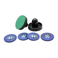 Hathaway Arcade Air Hockey 9,5 cm Schläger und 7,3 cm Pucks – Schwarz und Blau