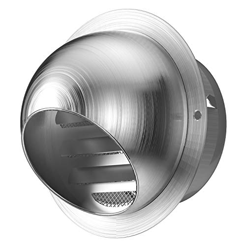 304 Stainless Steel Round Exhaust Grille Louvered Vent with Screen Mesh 4 inch External Extractor Wall Dryer Vent Cap