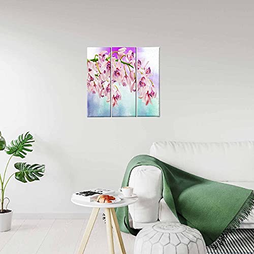 Tableau Fleurs triptyque nature multicolore en bois 69x50cm - 2