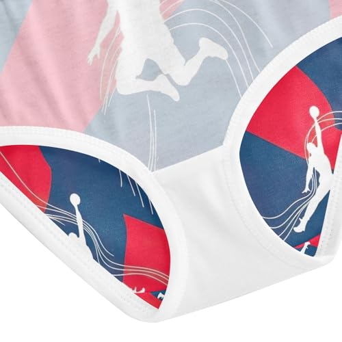 Girls Briefs, Basketball Player Jumping Toddler Panties, Cotton Underwear Girls, 2T–8 Years4