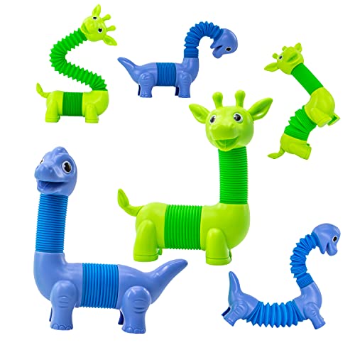 Pop Tubes Juguetes Autismo Juguetes Sensoriales 2 Piezas Juguetes de Animales para niñas y niños,Juguetes para niños pequeños Juguetes para Pascua, Navidad, Regalo de cumpleaños