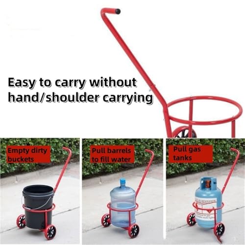 Carretilla de mano acero carbono con ruedas naranja miniatura 7