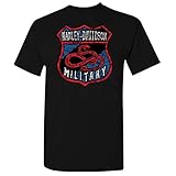 Schwarz Harley-Davidson Military - Men\'s Black Graphic T-Shirt - Al Udeid Air Base  Snake Shield