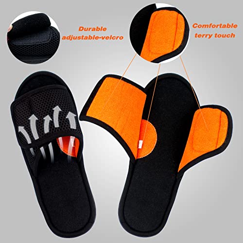 Image of Men's Adjustable House Slippers, Mesh Open Toe Breathable Indoor Slip on