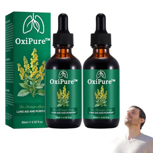 OxiPure Lungenreinigungs Tropfen Natürlich Königskerze Extrakt OxyPure Lungenreinigungstropfen OxiPure Tropfen Mullein Leaf Extract für Männer und Frauen (2 Stück)