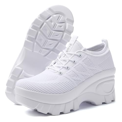 Image of Women's Breathable Platform Walking Shoes Comfort Platform Sneakers