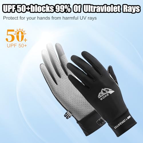 Image of TecoKart Sun Protection Gloves for Women | Women's Bike Gloves with Anti-lost Buckle | Touchscreen Anti-Slip Full Finger Gloves for Riding, Driving and Fishing