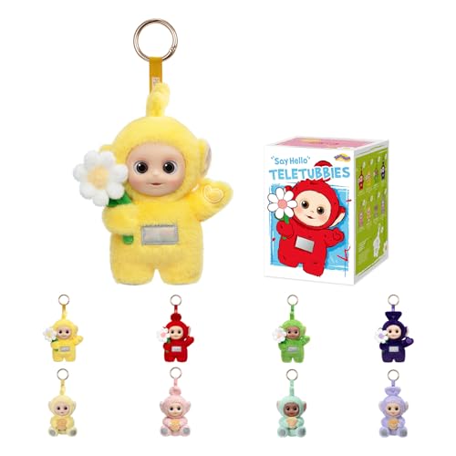 POP MART Teletubbies Say Hello Series Pendentif boîte aveugle jouets en peluche à collectionner, cadeaux d'anniversaire pour filles et garçons, boîte...
