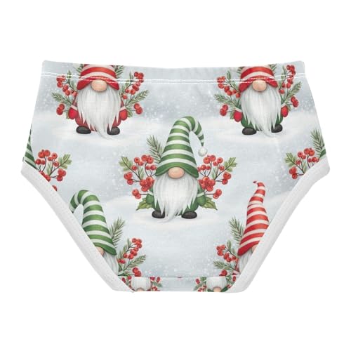 Underwear for Girls, Christmas Gnomes Red Berries Toddler Girl Panties, Girls Cotton Underwear, 2T–8 Years2