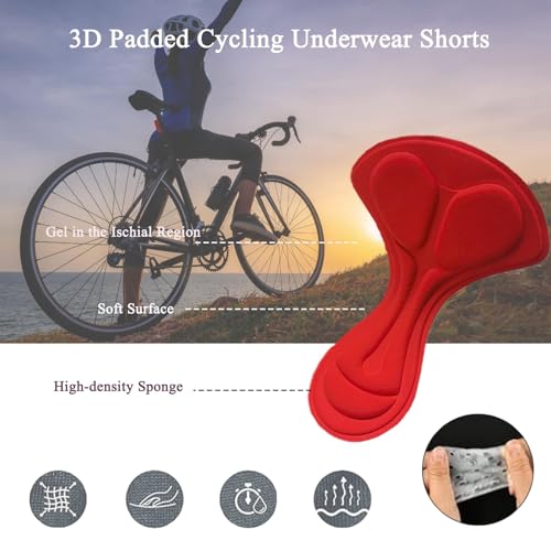 flintronic Pantalon Corto Ciclismo Mujer Acolchado 4D, Calzoncillos Ciclismo Mujer, Elásticos Transpirable Pantalones Cortos de Ciclismo, Pantalon para Ciclismo, XL - imagen 5