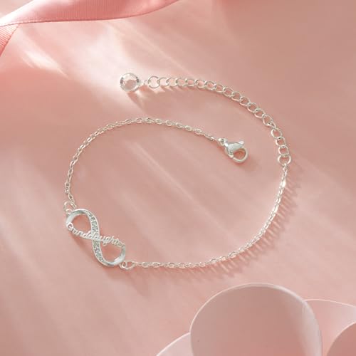 Image of Infinity Heart Bracelets for Daughter Mom Sister Granddaughter Grandma Lovers White Gold Plated Diamond Adjustable Butterfly Bracelets Best Birthday Mother's day Graduation Gifts