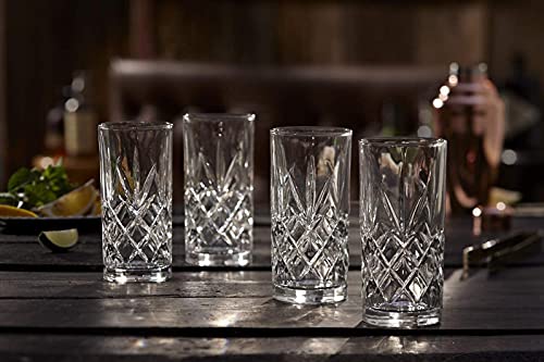 Image of Diamond Cut Juice Glasses Highball Glass Crystal Glass Drinking Glass Water Glass Clear Iced Tea and Cocktail Glass 330ML Set of 3