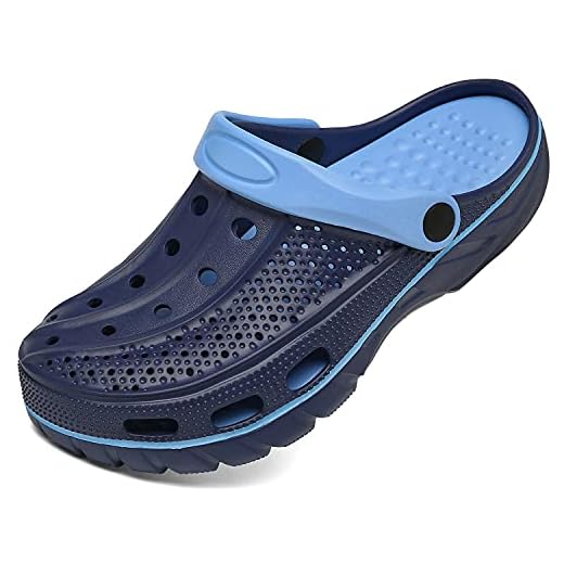 Unisex Mujer Hombre Zuecos de Verano Sandalias de Playa Respirable Zapatos de Jardín Zapatillas de Piscina con Plantilla Ergonómica, Suave para los pies, Azul, 38/39 EU (260)