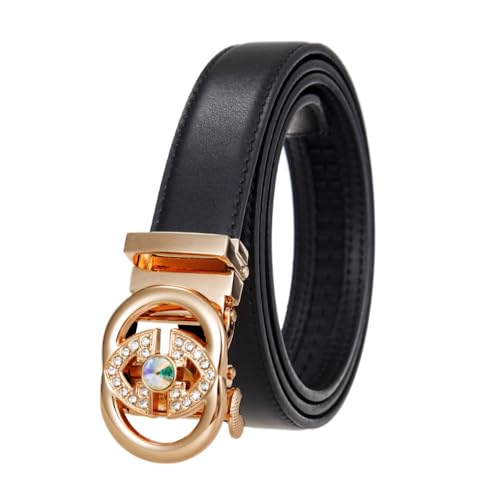 Leather Ratchet Belts for Women Dresses Jeans Women Automatic Buckle Belt,Ladies Dress Belt