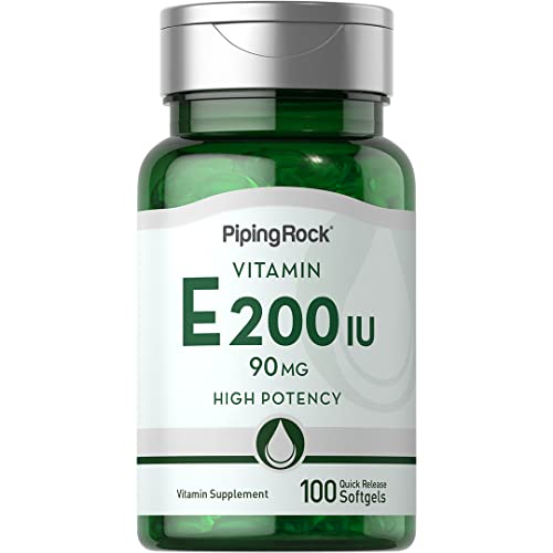Piping Rock Vitamin E 200 IU | 90mg | 100 Softgel Capsules