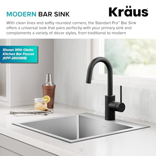 KRAUS 18 x 18 inch Standart PRO™ Drop-In Top Mount 16 Gauge Single Bowl 1-Hole Stainless Steel Kitchen Sink Set (5 Item Bundle: Sink, Bottom Grid, Drain Assembly, Drain Cap, Kitchen Towel), KHT301-18 - image 5