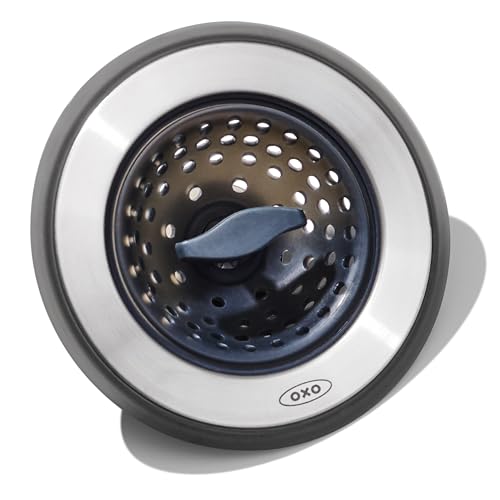 Black Oxo Good Grips 2-In-1 Silicone And Stainless Steel Sink Stopper
