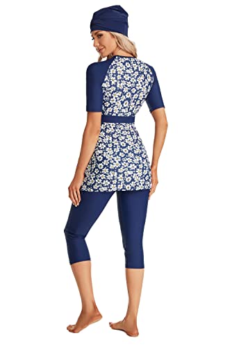 ShuoBeiter Moderate Swimsuit Sunscreen Surfwear Short Sleeve Swimsuit Women Girls Plus Size Swimwear Beachwear4