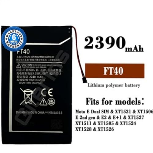 Image of Original FT40 Battery for Motorola E2 Xt1526 Xt1527 XT1528 XT1031 XT1077 Battery with 6 Month Warranty**** (D177)