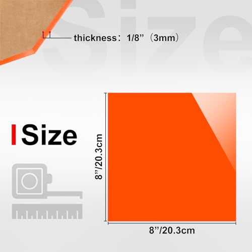 Image of KINLINK 8x8 Plexiglass Sheets 1 /8 inch Thick - 3mm Colored Cast Acrylic Sheet, Plastic Board Polycarbonate Sheet for DIY Project, Craft, Acrylic Sign Wedding Invitation 10 Pack