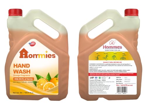 Image of Hommies Liquid Handwash Refill Can, 5 Litre Orange