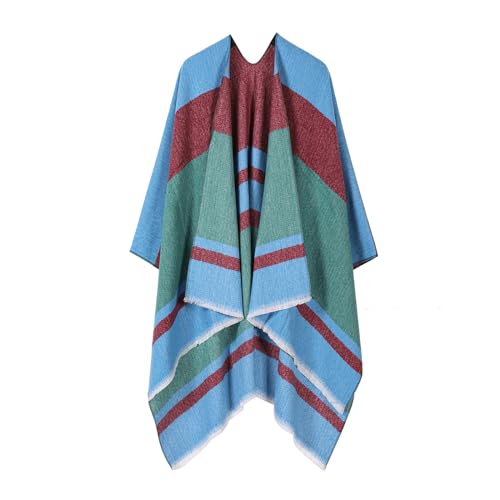 Capa poncho con flecos para mujer chal versátil ligero de verano 2