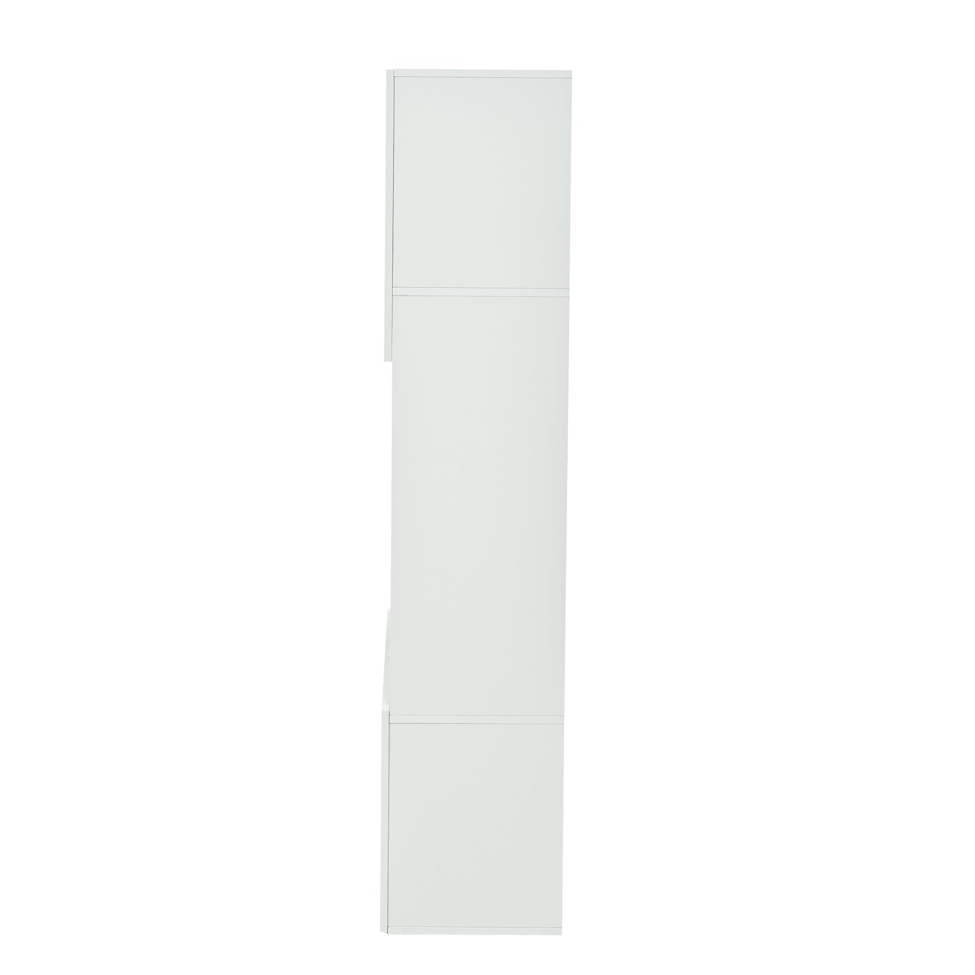 SUKY Vetrina lucida, 35 x 50 x 165 cm, con superficie concava ad arco, per soggiorno, con grande capienza, bianco