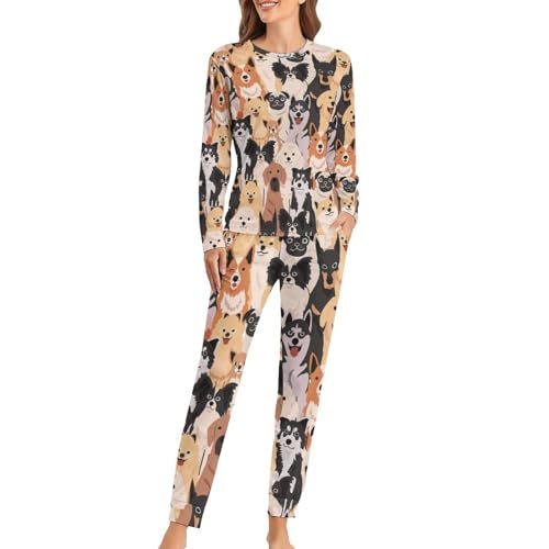 Pyjama femme chien en dessin animé pour des soirées cocooning confortables
