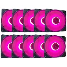 APEVIA CO1012L-PK Cosmos 120mm Pink LED Ultra Quiet Case Fan with 16 LEDs & Anti-Vibration Rubber Pads 10 Pack