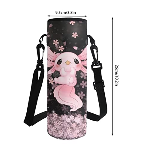 COEQINE Cute AXolotl Print Water Bottle Cup With Flower Print, Girls Women Insulated Water Cup Sleeves for Hiking Walking - Image 4