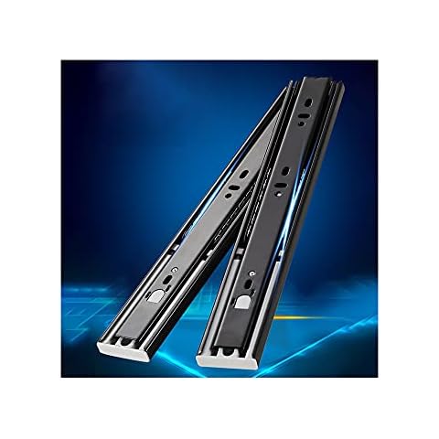 Push to Open Drawer Runners 245mm Ball Bearing 3-Fold Full Extension Drawer Slides Closet Tracks Side Mount 1 Pair Cover