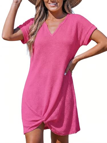Robe de plage moulante CUPSHE à col rond et finitions texturées originales pour femme