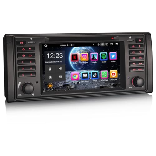 ✪【Compatibilità】Autoradio 2 Din per BMW Serie 5 E39 1996-2001 con vecchio connettore a 17 pin; BMW Serie 5 E39 2002-2003 con nuovo connettore a 40 pin; BMW M5 1996-2003 con nuovo connettore a 40 pin o vecchio connettore a 17 pin. Si prega di leggere qui le dimensioni del pannello di 283 mm (larghezza superiore)*118 mm (altezza)*283 mm (larghezza inferiore) e di confrontarle con il cruscotto o il lettore multimediale originale prima di ordinare per evitare errori. 2. se si dispone di un veicolo BMW X5 E53 1999-2006, si prega di trovare l'altro modello ES8553B (ASIN: B09F9JHJQW) nel nostro negozio.