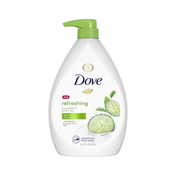 Dove-Refreshing-Body-Wash-with-Pump-Revitalizes-and-Refreshes-Skin-Cucumber-and-Green-Tea-Effectively-Washes-Away-Bacteria-While-Nourishing-Your-Skin-Cool-Moisture-Go-Fresh-Cool-Moisture-34-Fl-Oz Dove Body Wash with Pump Refreshing Cucumber and Green Tea Refreshes Skin Cleanser That Effectively Washes Away Bacteria…