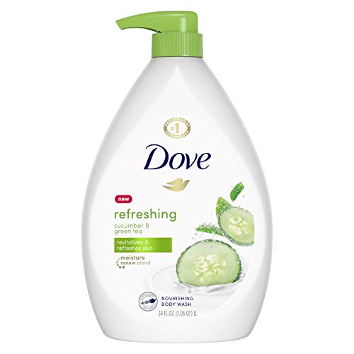 Image of Dove Body Wash Pump For Dry Skin Cucumber and Green Tea Sulfate Free Body Wash 34 oz