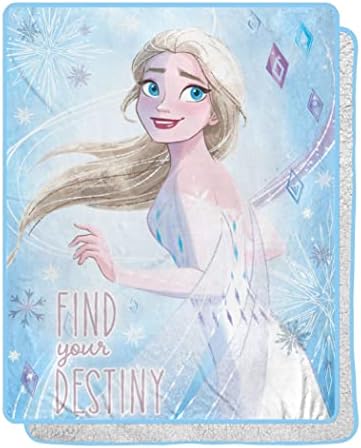 Northwest Frozen 2 Magical Destiny Silk Touch Sherpa Throw Blanket, 40" x 50"