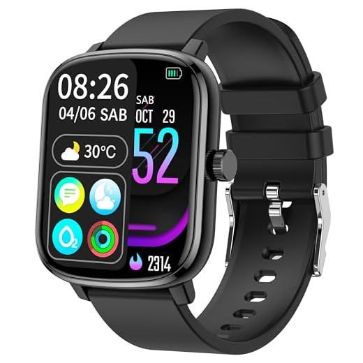 Popglory Smartwatch 110+ Deportes, Reloj Inteligente Mujer Hombre con Pulsómetro Podómetro Monitor de Presión Arterial Ritmo Cardíaco Sueño DIY Esfera, Regalo Pulsera Actividad para Android iOS