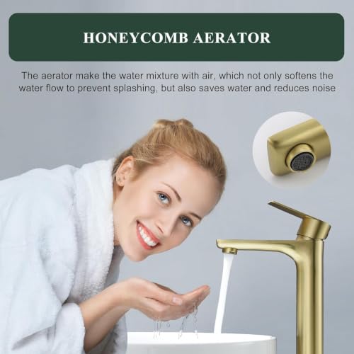 TONNY Single Handle Gold Bathroom Sink Faucet by TONNY - Used condition - Image 2