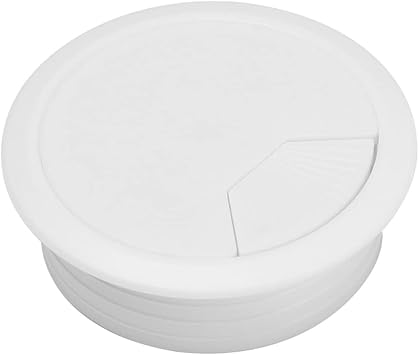 60/80mm Desk Table Plastic Cable Hole Cover Computer Desk Round Wire Tidy Grommet Desk Table Cable Fastener Color White, Size 80mm