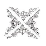 40Pcs Antique Metal Box Book Scrapbooking Albums Menus Corner Protectors Book Corner Protector Book Corner Cover Decorative Cover 1.65 x 1.65 x2.24 inch (40 Pcs, White)