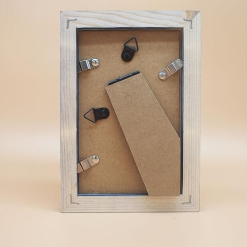 Image of 3x5 Picture Frame Solid Wood,Blue. Table Top or Wall Mount Photo Frames with Plastic Glass for 3x5 Inches Pictures, Modern Home Office Decor