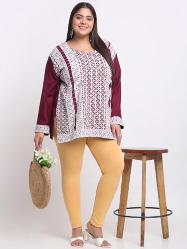 Image of Soft Cotton Ankle Lenght Solid Regular and Plus 35 Colours Leggings for Womens and Girls (Sizes :- M to 6XL)
