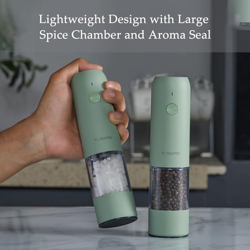 TLYSXPRO Electric Pepper Grinder, USB Rechargeable, Automatic Pepper Shaker, Adjustable Coarseness, Electric Pepper Mill, LED Light, Refillable, Kitchen Gadget (1-Pack, White) - Image 4