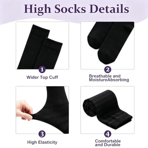 Image of YELAIVP Over Knee Rainbow Thigh High Socks Gloves Set Cosplay Accessories Arm Leg Warmers for Girls