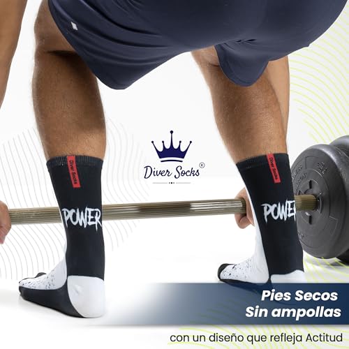 DIVER SOCKS Calcetines Deporte Hombre: Calcetines para Running, Ciclismo, Crosstraining, Padel y Gimnasio -Calcetines hombre divertidos con diseños unicos para Atletas - Talla unica 40-46 - imagen 6