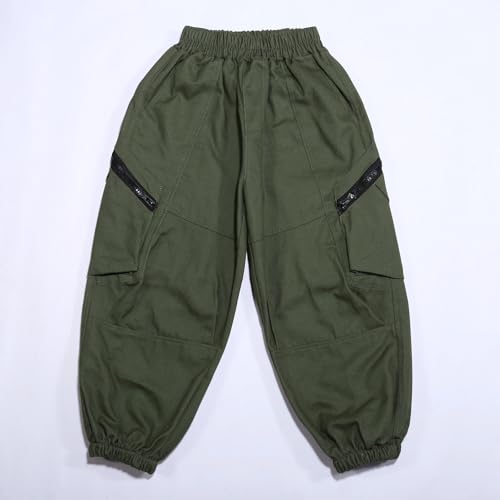 Boys Cargo Joggers Pants Kids' Stretch Elastic Waist Casual Jogging Trousers Bottom for Kids 8-9 Years4