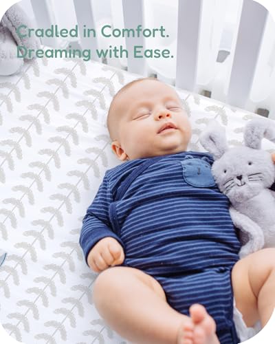 Image of Pack and Play Sheets Fitted 2 Pack, 38x26 Graco Pack n Play Sheets for Playard & Travel Crib Mattress, Ultra Soft Jersey Knit, Breathable Stretchy Deep Pocket, Compatible with Mini Cribs