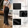 Outoshe Women's Satin High Waisted Maxi Skirts Hid... #3